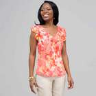 Ruffle Neckline Button Down Blouse, , small