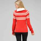 Long Sleeve Raglan Button Out Turtle Neck, Fire Red Multi, small