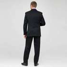 Black Flat Front Wool Suit, , small