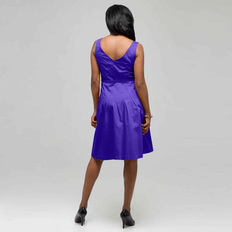 Belted Fit and Flare., Pansy, large
