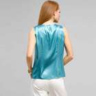 Sleeveless Pleated Front Blouse, , small