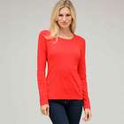 Long Sleeve Crew Neck, Fire Red, small