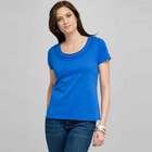 Scoop Neck Tee With Applique, Blue, small
